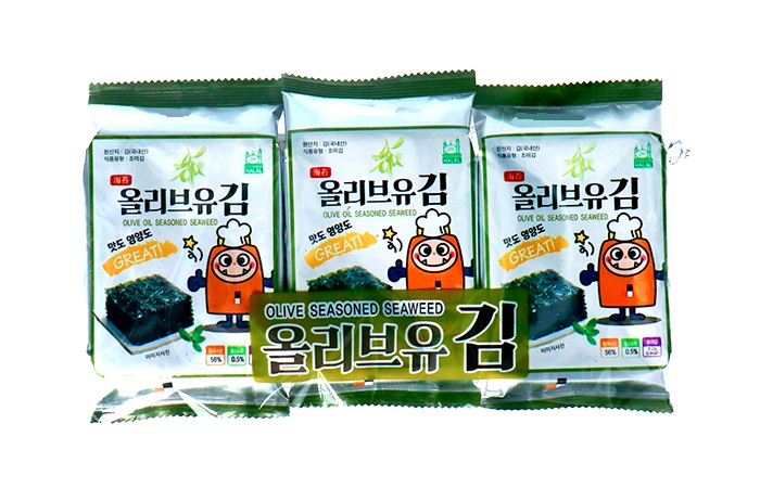 Snack coreano di alghe tostate con olio di oliva - 3pz. x 4.2g.